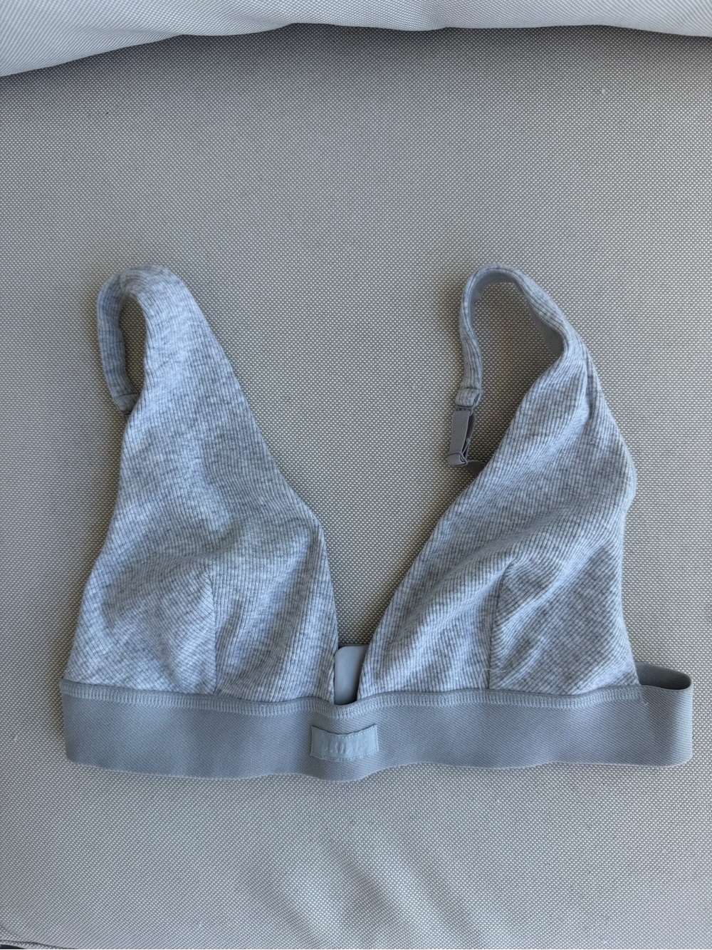 SKIMS Light Gray Wireless Ribbed Bralette